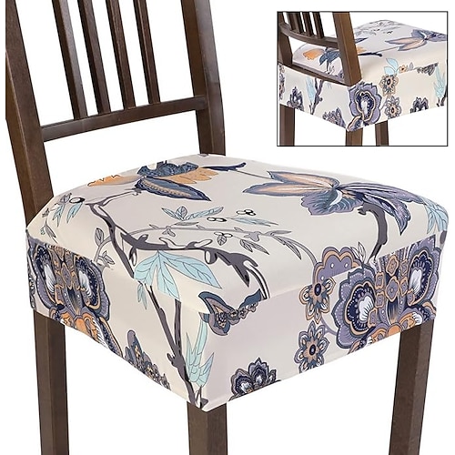 Küchenstuhlbezug Stuhlhussen Blumen Bedruckt Polyester Überzüge Image
