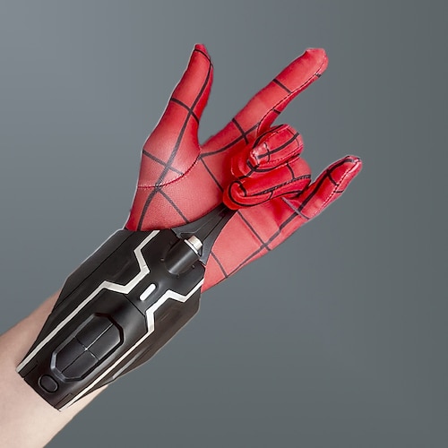 Spider Man Launcher Drehend Wahrhaftig Echte Handschuhe Automatische Fadenaufnahme Spider Drehend Schwarze Technologie Kinder Spielzeuge Halloween Geschenk Weihnachtsgeschenk Image