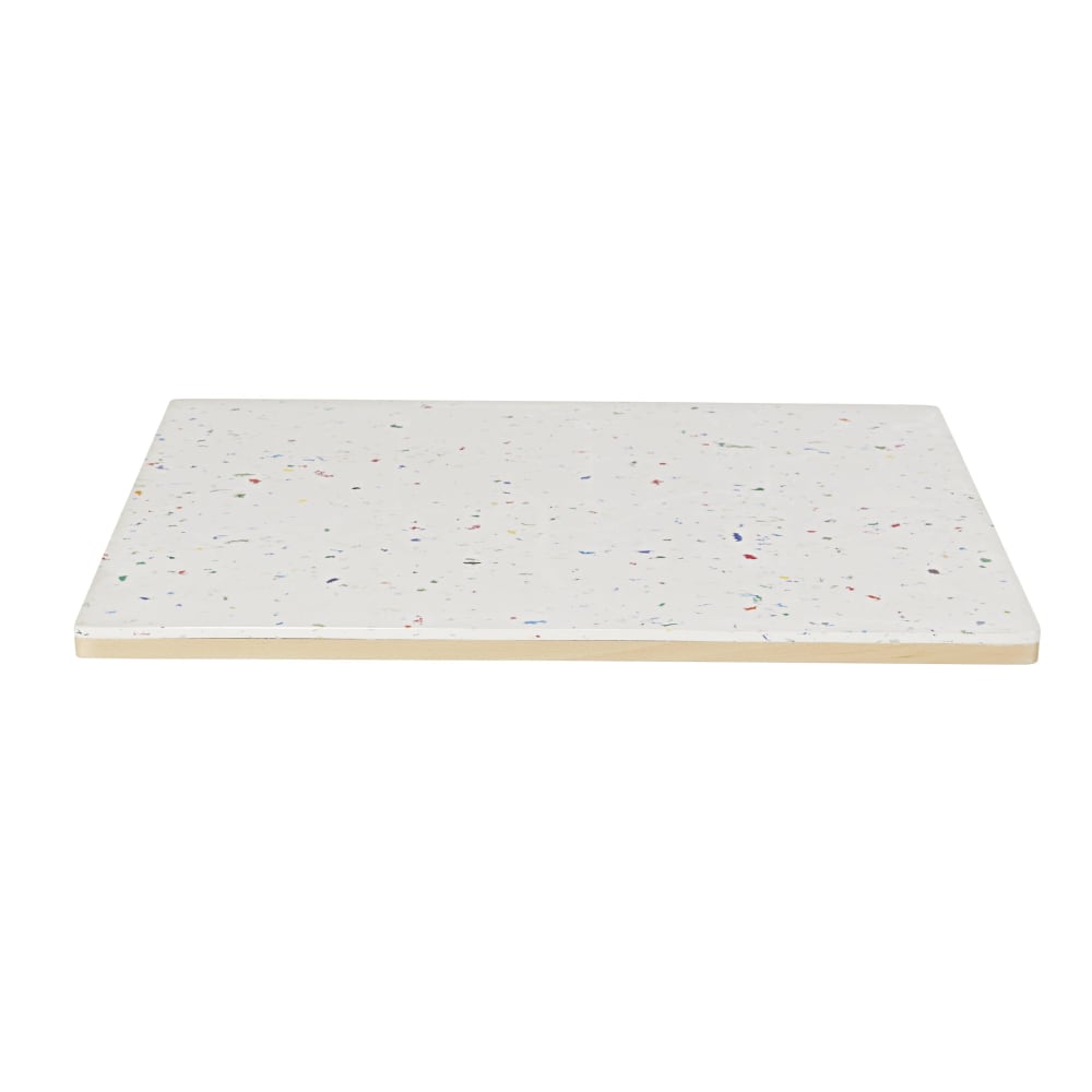 Plateau de table professionnel carré en plastique recyclé Le Pavé® effet terrazzo 2 personnes L70