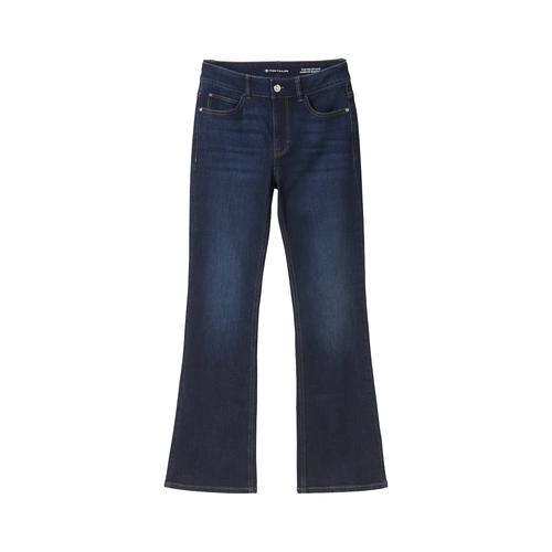 TOM TAILOR Damen Kate Narrow Bootcut Jeans mit Bio-Baumwolle, blau, Uni, Gr. 32/32