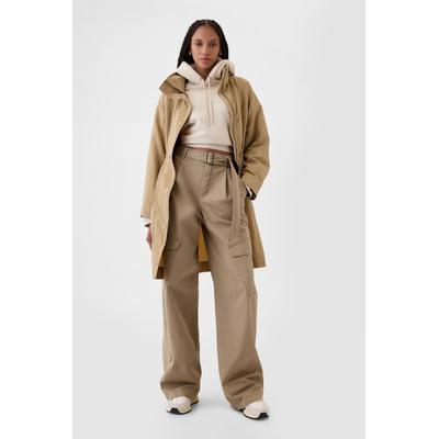 Gap Womens Beige Nylon Parka Jacket - Beige