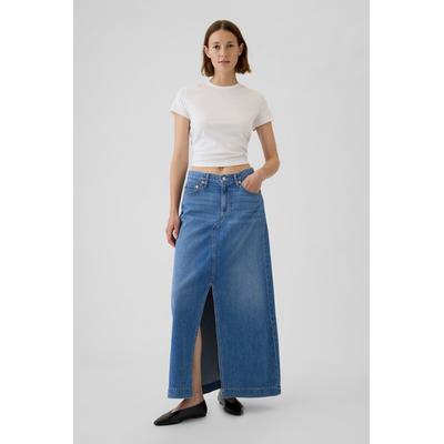 Gap Womens Blue UltraSoft Denim Maxi Skirt - Blue