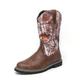 crazynekos Mens Cowboy Boots - Round Toe Cowboy Boots for Men Traditional Mens Western Boots (Brown,7)