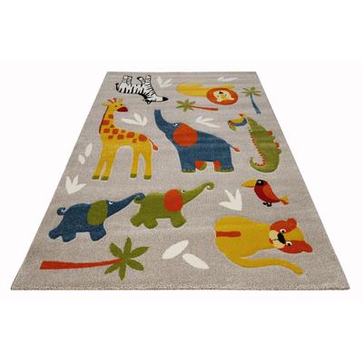 Kinderteppich SMART KIDS "Benny & Friends", beige (sand,beige,bunt), B:140cm H:10mm L:200cm, Polypropylen, Teppiche, Moderner Spielteppich, strapazierfähig, pflegeleicht, Konturenschnitt Image