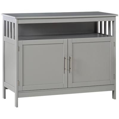Sideboard Buffet Cabinet, Modern Kitchen Cabinet, Coffee Bar Cabinet with 2-Level Shelf and Open Compartment