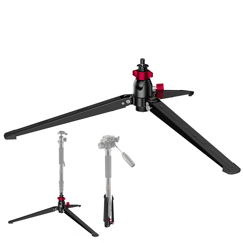 Staffa in lega di alluminio Staffa di supporto per treppiede Staffa per fotocamera reflex Mini base per treppiede per fotografia da tavolo Adattatore da 3/8 pollici Monopiede