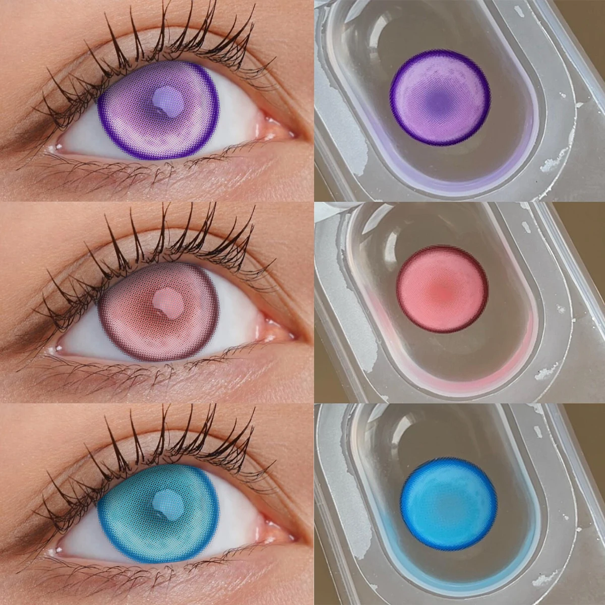 VISUASHOW Anime Cosplay Paradise Farbkontaktlinsen 2 Stück Myopie Farbige Kontaktlinsen 1 Jahreslinse Party Niedliche Augenlinsen Image