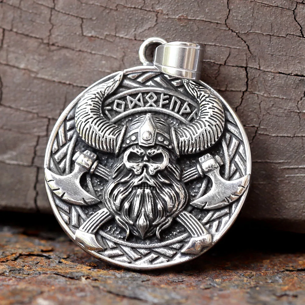 Neuer Edelstahl nordisches Design Amulett Anhänger nordischen Gott Thor Halskette Wikinger Schmuck Image