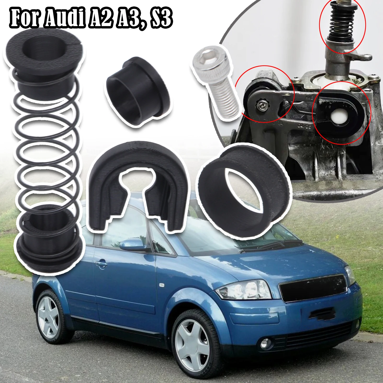 Kit di riparazione del cambio per Audi A2 A3 S3 MT Trans Shifter First Gear Getter Leva inversa Cambio Selettore Collegamento Boccole 2000-2005