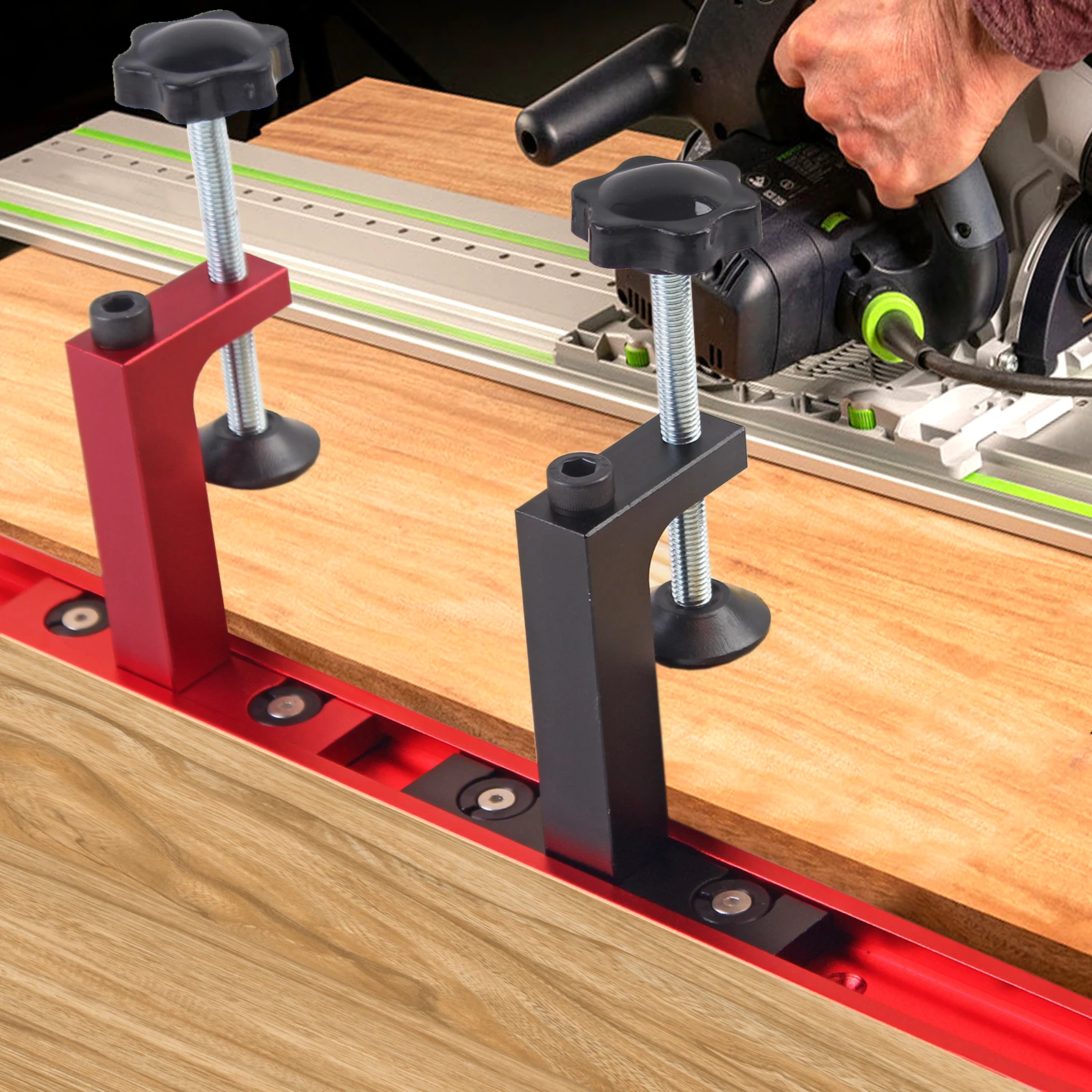 1 Stück für 30/45 T-Spur-Fest klemme, Holz bearbeitungs bands äge Tisch kreissäge fest f Klemme Aluminium legierung Desktop-Druckclip Image