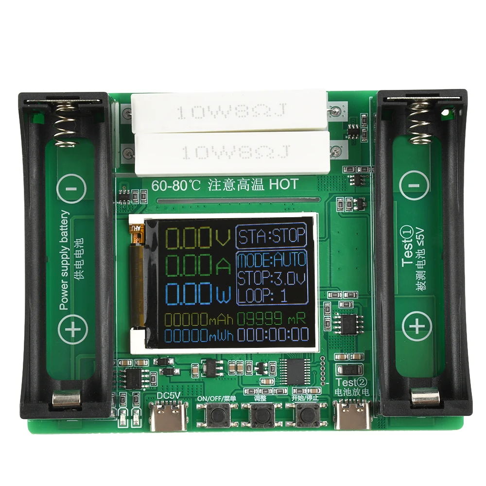 18650 Batterie kapazität LCD-Tester-Modul mah mwh Typ-C 2/4port digitales Batterie-Leistungs detektor modul Image