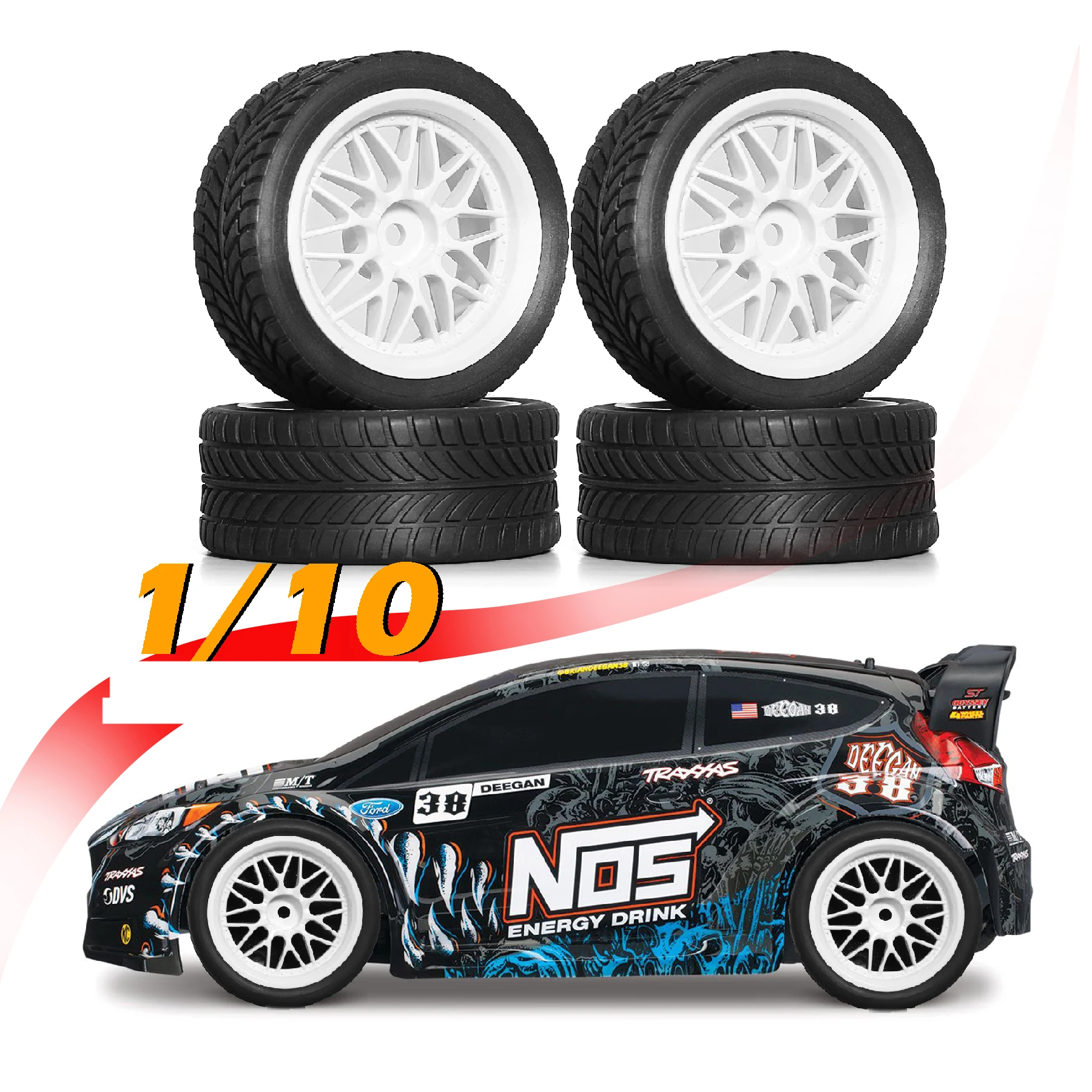 1/10 RC Auto Rally Racing Räder Reifen On Road Auto Gummireifen 12mm Sechskant für HPI KYOSHO Tamiya XV02 XV01 TA06 TT01 TT02 PTG2