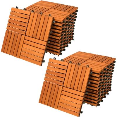 Holzfliesen FSC®-zertifiziertes Akazien- oder Eukalyptusholz Terrassenfliesen Klickfliesen 30x30cm