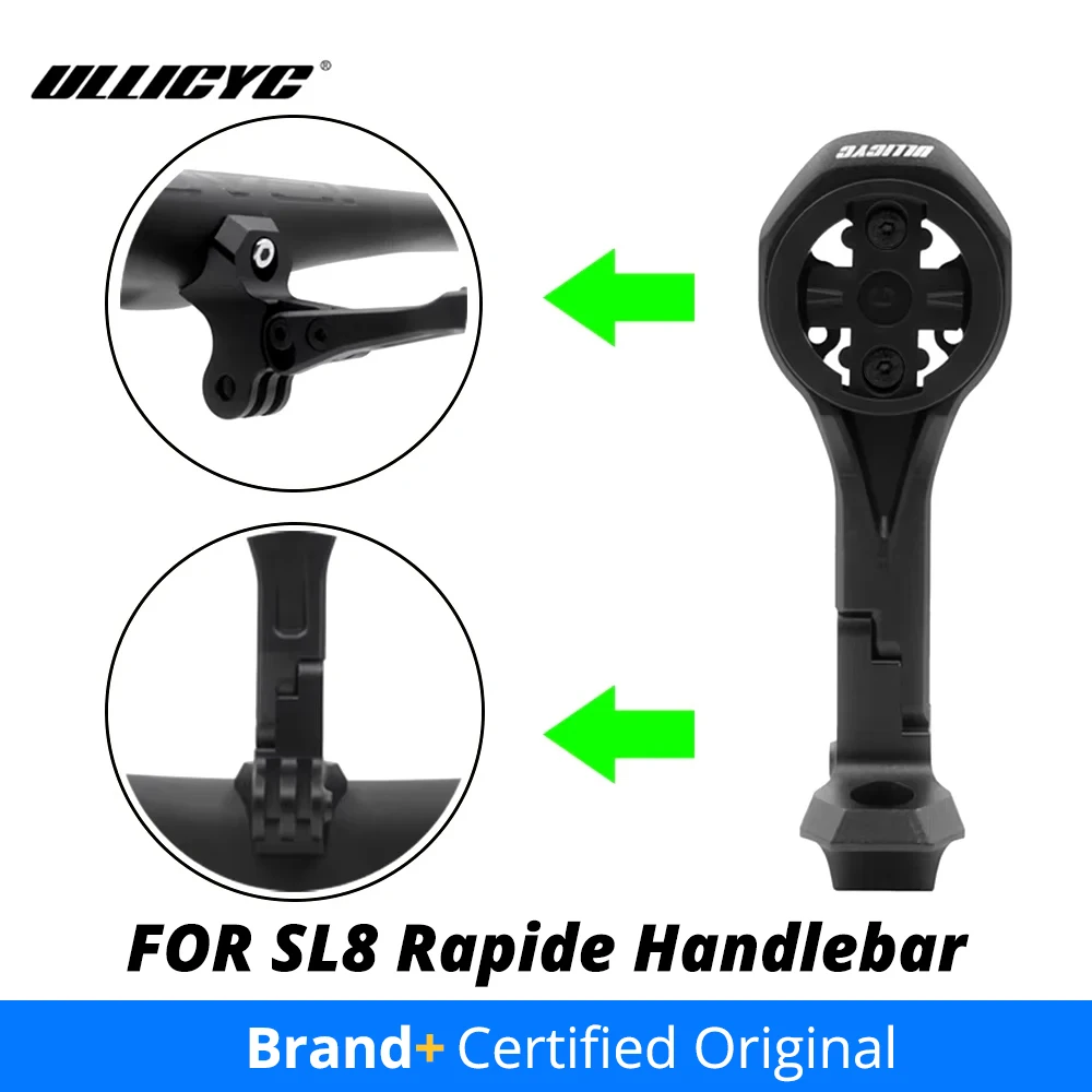 Für SL8 Rapide integrierte Lenker-Computerhalterung, kompatibel mit Gopro/GPS/Garmin/Bryton/Wahoo-Aluminiumlegierung Image