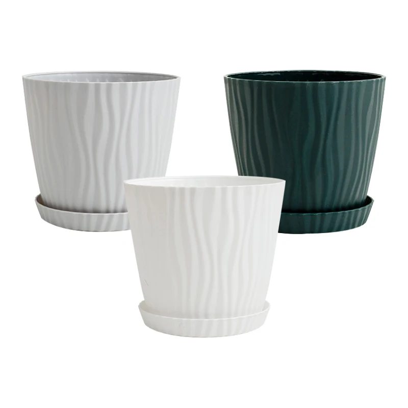 Einfacher verdickter Welligkeitstopf, großer Blumentopf mit Wasserwelligkeit, mehrfarbiger, fleischiger grüner Pflanzen-Blumentopf aus Kunststoff Image