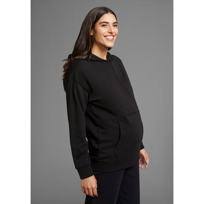 Umstandssweatshirt NEUN MONATE "Stillsweatshirt für Schwangerschaft und Stillzeit" Gr. 44/46, schwarz Damen Sweatshirts mit praktischem Verschluss