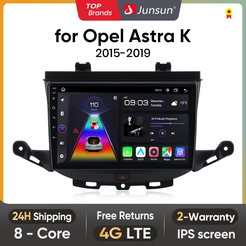 Junsun v1 plus autoradio für opel astra k 2015-2019 drahtloses carplay android auto auto intelligente systeme no 2 din 2din dvd