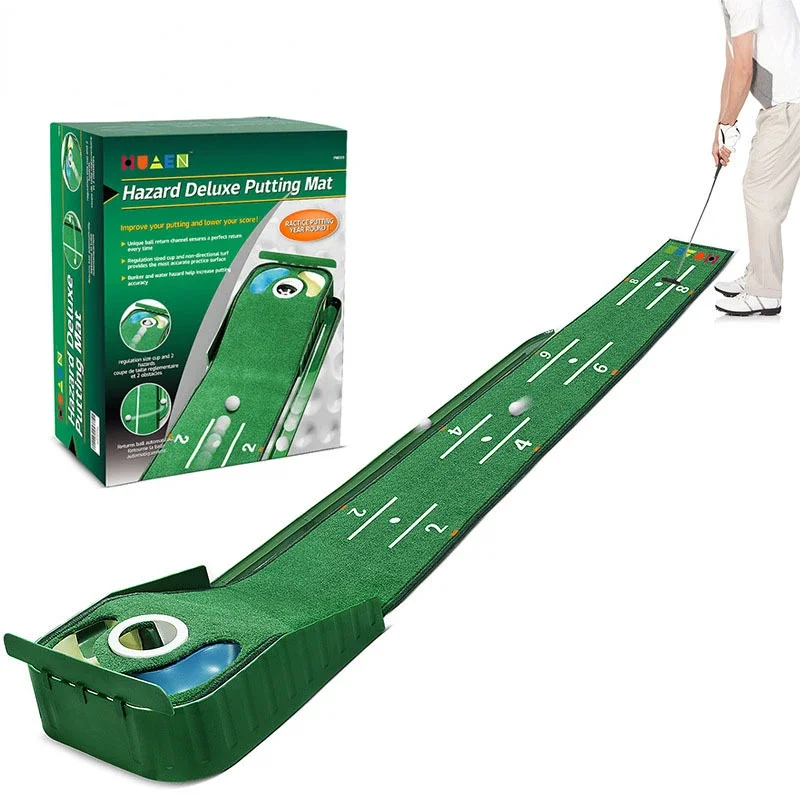 Golf Indoor Putting-Matte Putter-Trainer Grüner Teppich Übungsset Ballrücklaufmatten PM009 Image