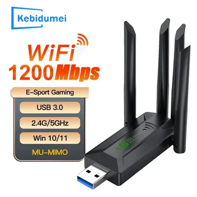 NEW 1200Mbps WiFi USB Adapter Network Card Dual Band 2.4G/5Ghz Wi-Fi Dongle 802.11AC 4 Antennas