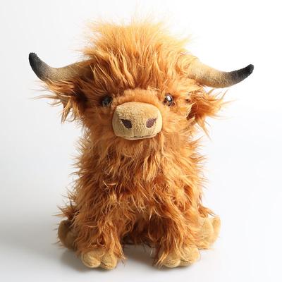 Highland Cow Brown Stuffed Animal Soft Toy Gift for Kids Naturli Eco-Friendly Plush 9.8 Inches