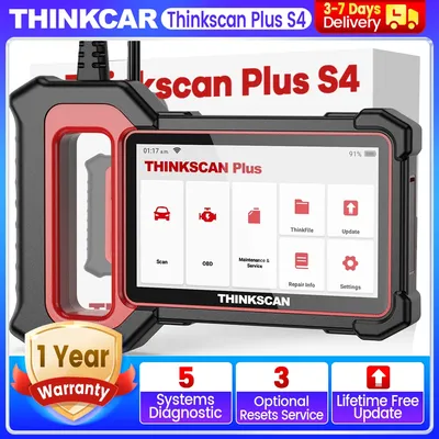 THINKCAR Thinkscan Plus S4 Obd2 Scanner Car Diagnostic Tools 5 System 3 Reset Oil IMMO Life Free