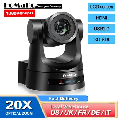 FoMaKo PTZ Camera HDMI 20x Optical Zoom 3G-SDI IP Live Streaming Camera PoE Supports for Church