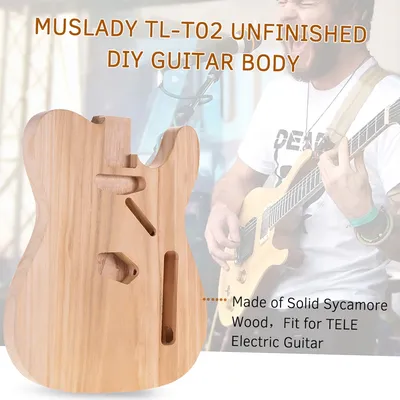 Muslady TL-T02 DIY Sycamore Wood Blank Guitar Barrel Unfinished Quality Guitar Body for TELE Style