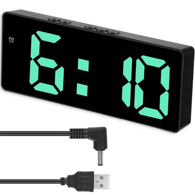 Digital Alarm Clock Large LED Display Bedside Clock with 3 Levels Brightness Adjustment Electronic