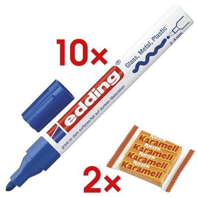 Edding 10x Lackmarker »750« inkl. 2x Kaubonbons »Karamell Riesen« blau Image