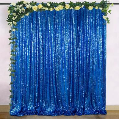 TEMU 4 Pack Royal Blue Curtains 2ftx8ft Sequin Backdrop Drapes For Birthday Wedding Party Photo Backdrop Decorations