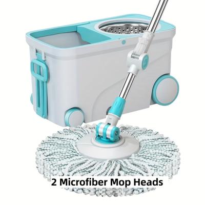 TEMU Mop And Bucket With Wringer Set, Spin Mop And , Mops For Floor Cleaning, Household Supplies Tools With 2 Microfiber Mop Heads, 54