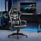 TEMU Gaming Chair, Computer Desk Chair With Lumbar Support, Faux Leather Racing Chair With Headrest And Swivel Wheels For Home Office, Black Grey