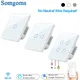 Tuya WiFi Smart Touch Interruttore a parete 220V Nessun cavo neutro 1/2/3/4 Gang Interruttori della luce a LED Smart Home Alexa Google Home EU UK