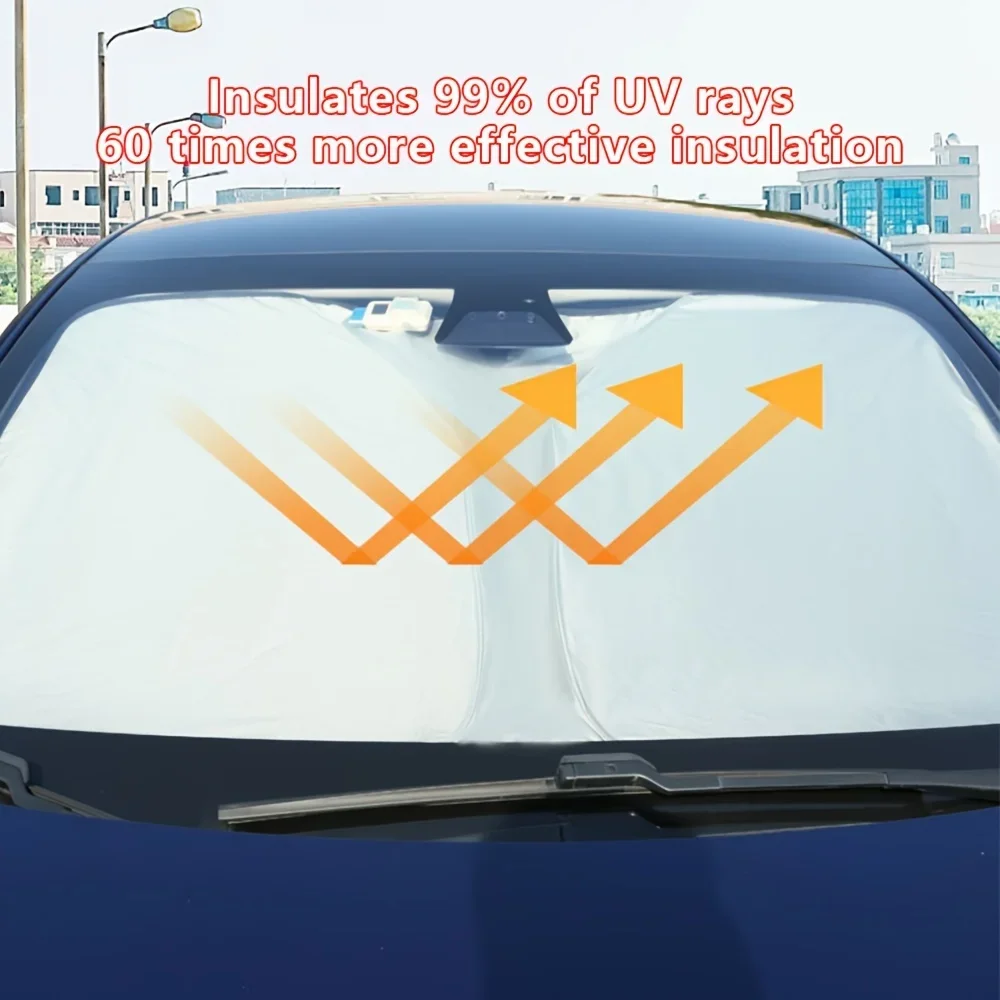 Sommer voller Verdunkelung Titan silbernen Auto Sonnenschutz Vorhang Windschutz scheibe Sonnenschutz Wärme isolierung Sonnenschutz Auto Sonnenschutz Image