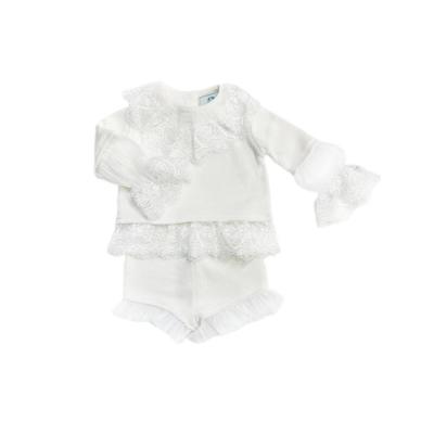 Petite Maison Kids Girls' Emma White Cotton and Lace Top and Shorts Set - Baby, Little Kid - White