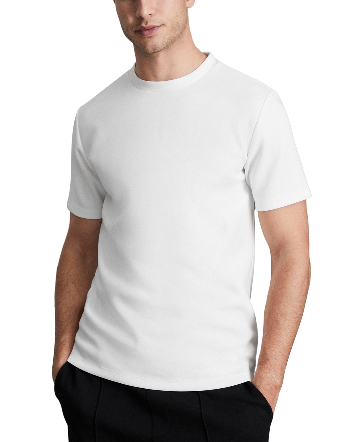 Reiss Bradley Interlock Slim Fit Crewneck Tee - White