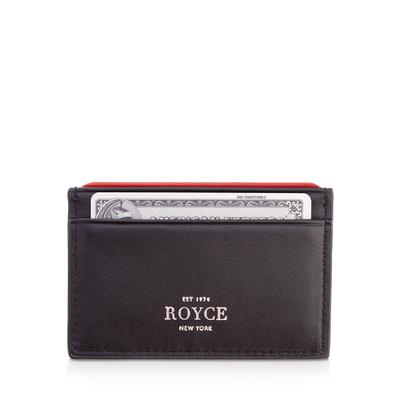 Royce New York Leather Rfid-Blocking Executive Slim Credit Card Case - Black