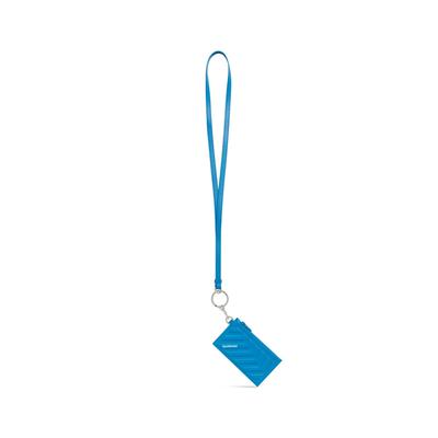 Balenciaga Leather Car Card Case on Keyring - Blue