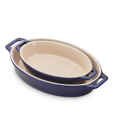 Staub Ceramic Oval Baking Dish 2-Piece Set - Blue