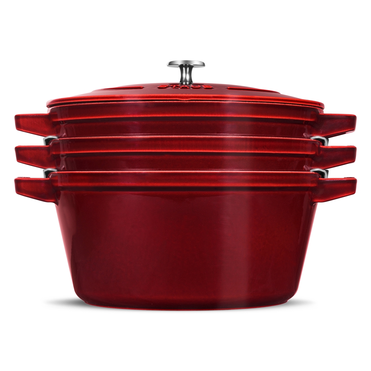 Staub 4 Pc Stackable Enameled Cast Iron Set - Grenadine