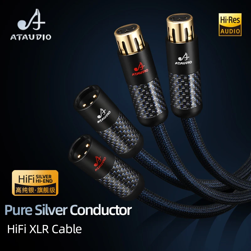 Ein Paar High-End-XLR-Kabel aus Sterling silber von Stecker zu Buchse für Mikrofon-Ausgleichs kabel Image