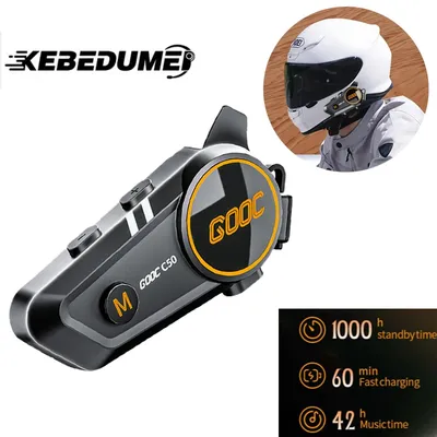 Motorradhelm-Headset, 3D-Surround, schwerer Bass, Stereo, Bluetooth, Freisprechanruf, wasserdicht, mit dreifarbigem Umgebungslicht Image