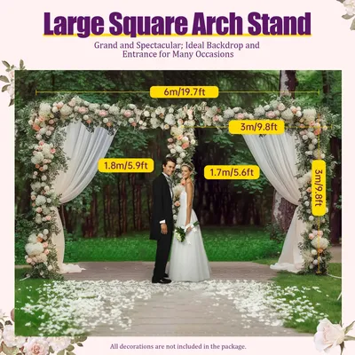 10x20 Foot Wedding Party Events Background Rectangle Bracket Curtain Flower Decor Frame PiPe Kit