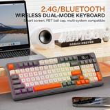 ZIYOULANG M96 Dual Mode Wireless Gaming Keyboard with 2.4G & BT5.0 90% Membrane Semi-mechanical Keyboard with Smart Display & Knob-Glimmer