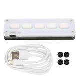 Programmable Keypad 5 Keys Wired USB Wireless Bluetooth Dual Mode Mini Silicone Mute DIY Programmable Gaming Keyboard White