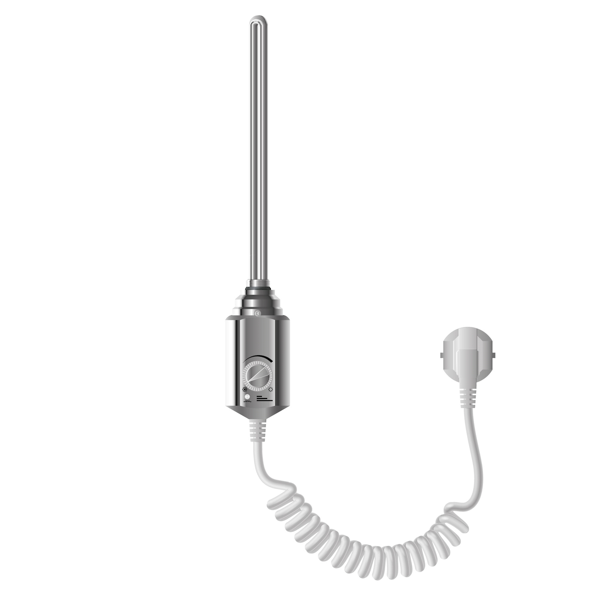 LuxeBath ECD Germany Heizstab 1200 W Chrom – Elektrischer Heizstab mit Thermostat & Temperaturregler, Heizpatrone mit Stecker für Badheizkörper & Image