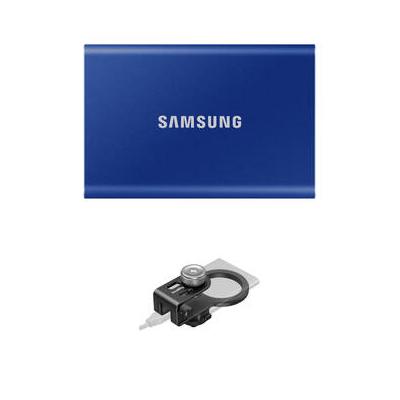 Samsung 2TB T7 Portable SSD (Indigo Blue) with MagSafe/Cold Shoe SSD Holder MU-PC2T0H/AM