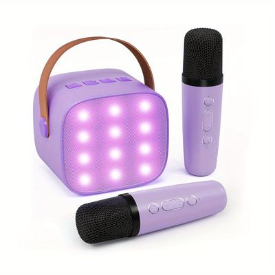 TEMU , Wireless Connection, Portable And 2 Microphones, Suitable For , For Children Purple