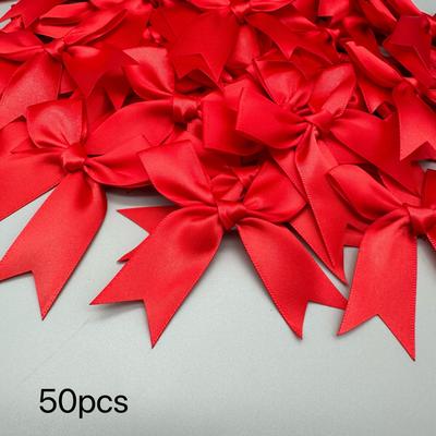 TEMU 50pcs, Bows 10 Colors 8.5cm Gift Packaging Bows Are Decorations For Weddings, Festivals And Diy Crafts Image