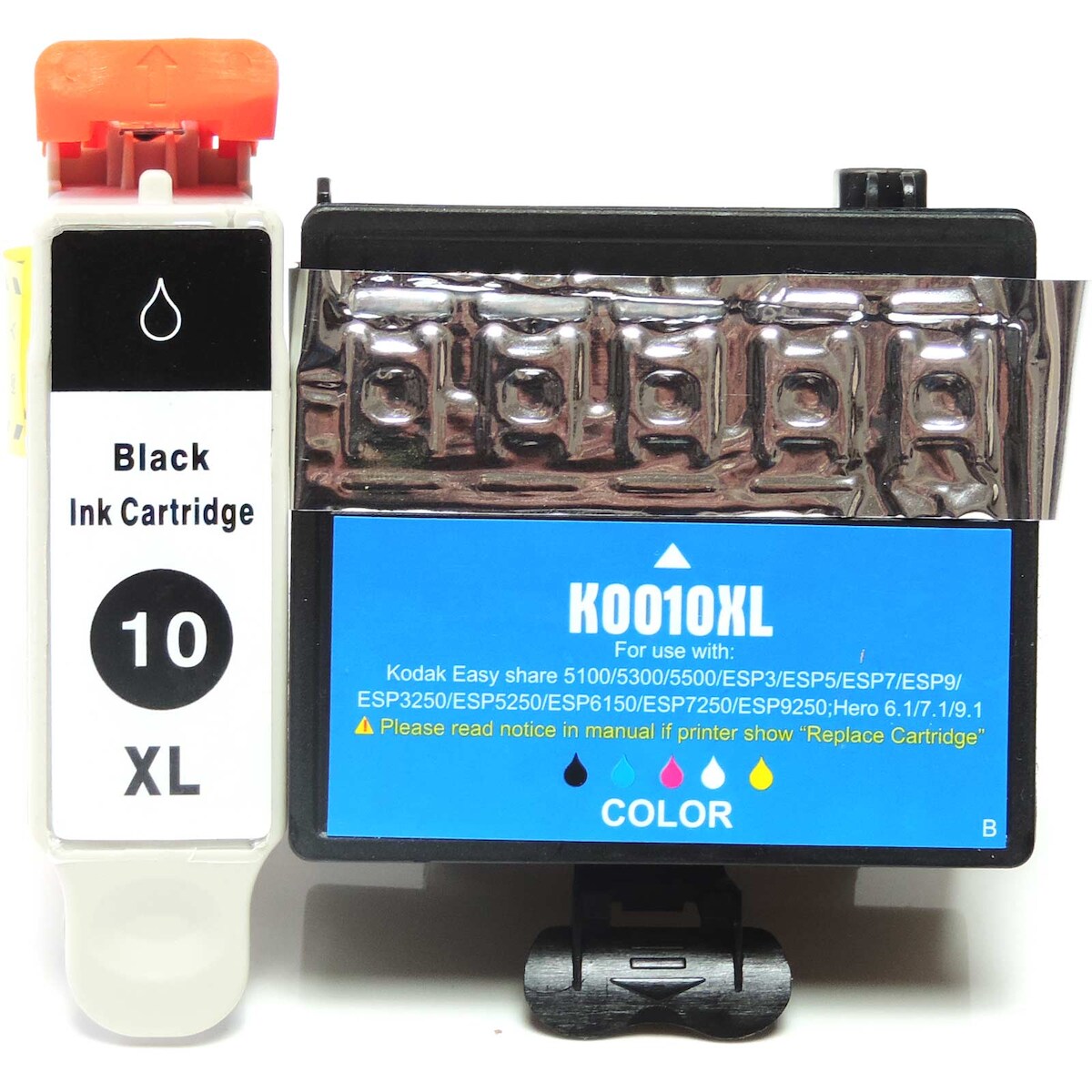 Kompatibel 2er Set Kodak 10XL BK 3949930 + 10XL C 3949922 Druckerpatronen Schwarz + alle Farben von Gigao Image